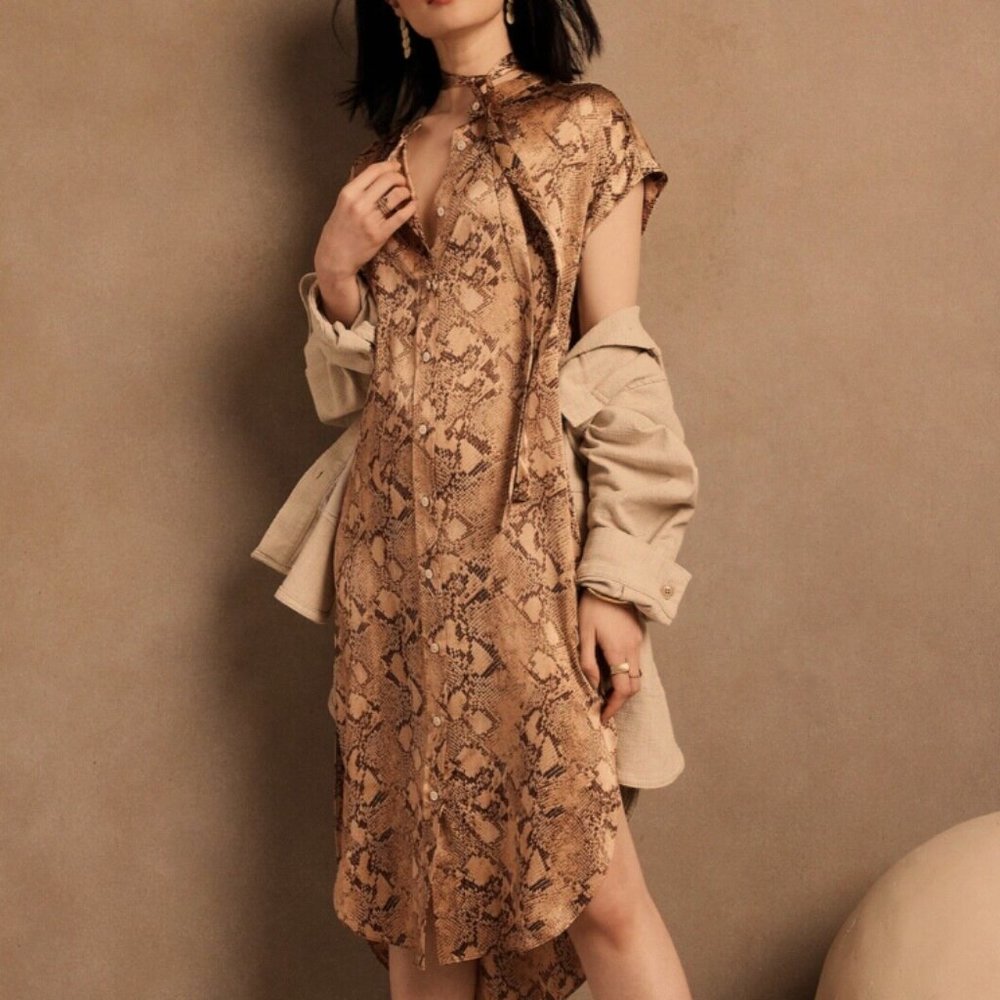 Banana Republic Serenade Silk Shirt Dress Washable 100% Silk